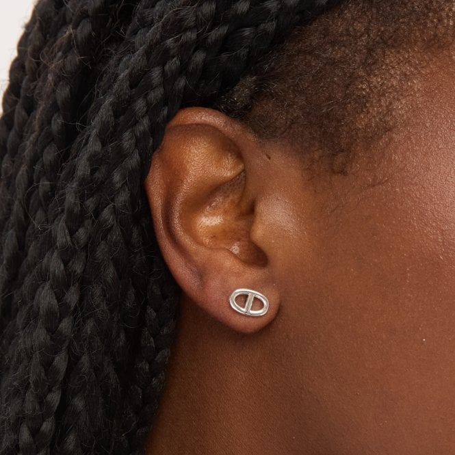 Jon Richard Simply Silver Sterling Silver 925 Polished Marine Stud Earrings