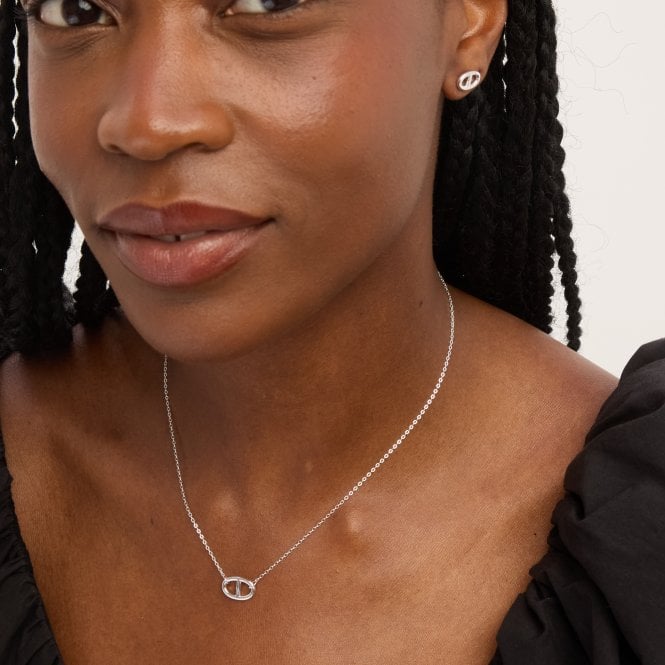 Jon Richard Simply Silver Sterling Silver 925 Polished Marine Stud Earrings