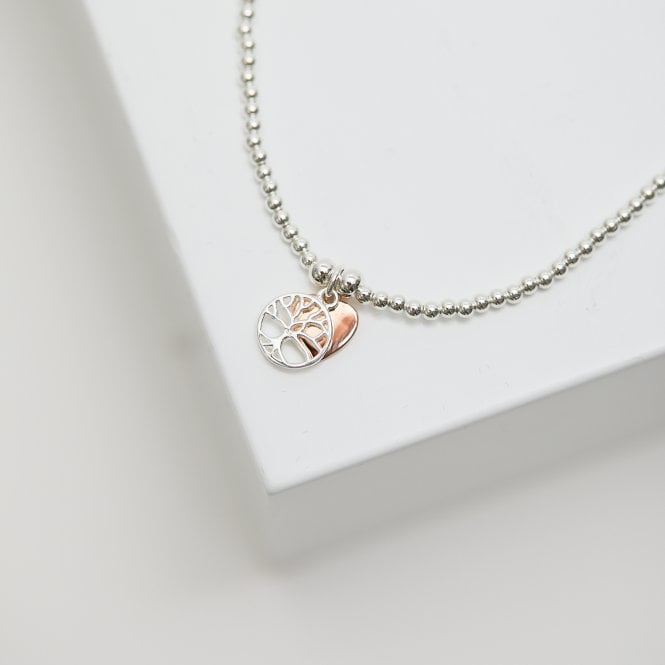 Jon Richard Simply Silver Sterling Silver 925 Polished Mini Tree Of Love & Heart Stretch Bracelet