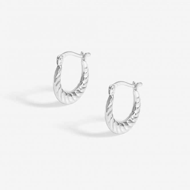 jon richard Simply Silver Sterling Silver 925 Polished Mini Twisted Hoop Earrings