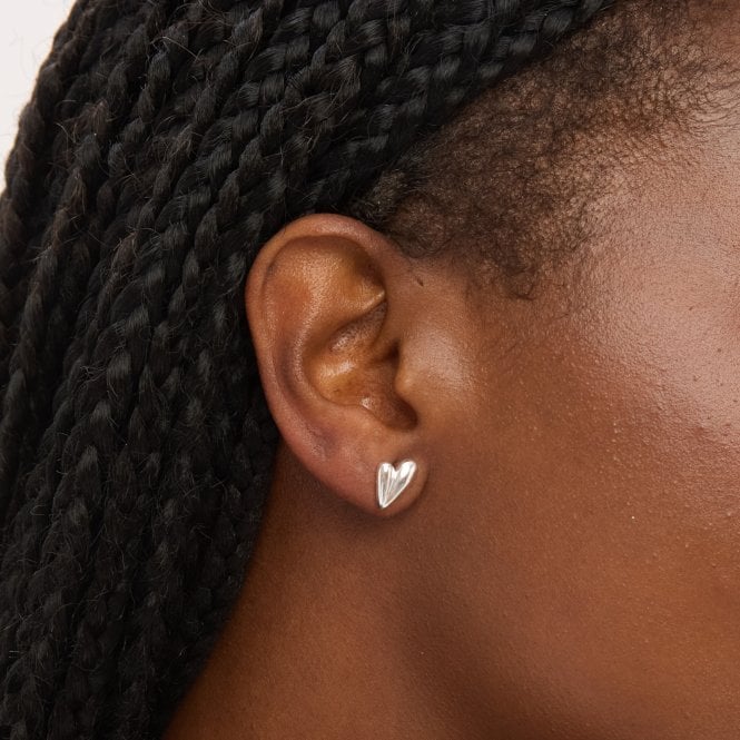 Jon Richard Simply Silver Sterling Silver 925 Polished Nugget Heart Stud Earrings