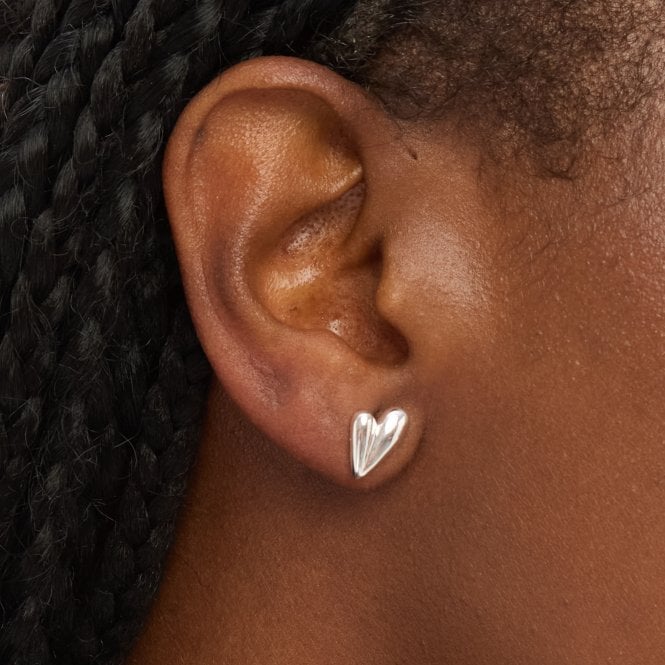 Jon Richard Simply Silver Sterling Silver 925 Polished Nugget Heart Stud Earrings