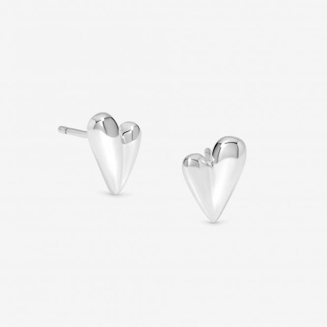jon richard Simply Silver Sterling Silver 925 Polished Nugget Heart Stud Earrings