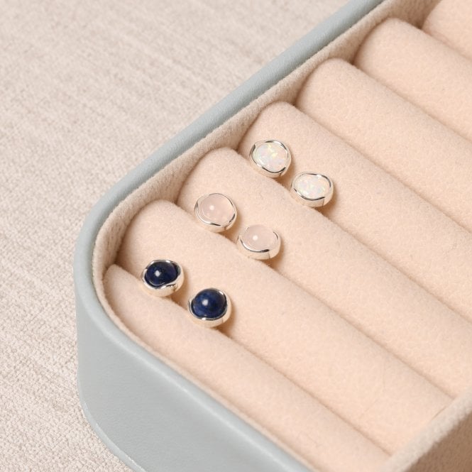 Jon Richard Simply Silver Sterling Silver 925 Polished Opal Stud Earrings