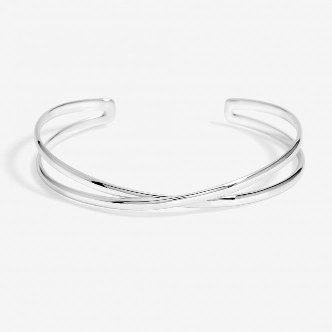 jon richard Simply Silver Sterling Silver 925 Polished Open Crossover Cuff