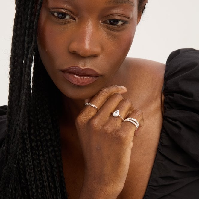 Jon Richard Simply Silver Sterling Silver 925 Polished Open Heart Ring