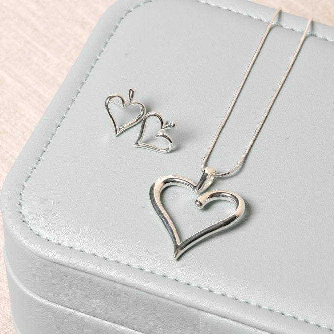 Jon Richard Simply Silver Sterling Silver 925 Polished Open Heart Stud Earrings