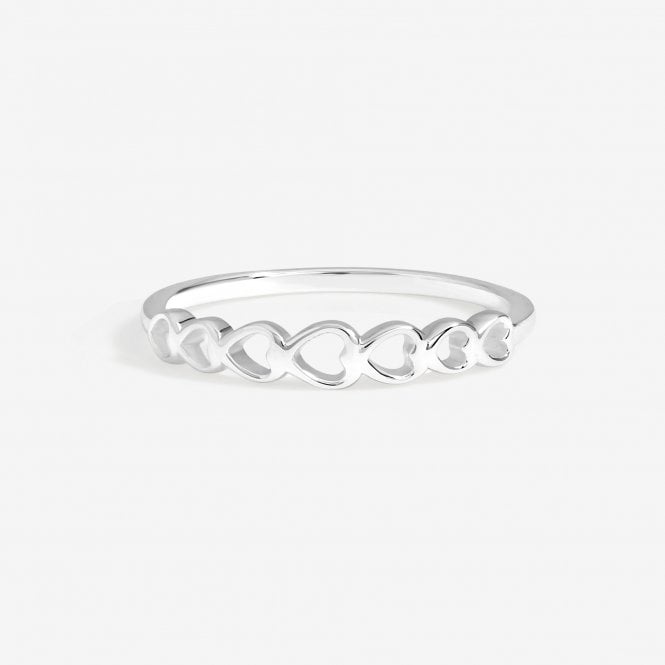 jon richard Simply Silver Sterling Silver 925 Polished Open Heart Ring