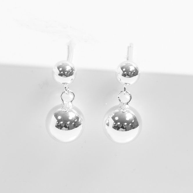 Jon Richard Simply Silver Sterling Silver 925 Polished Orb Double Drop Stud Earrings