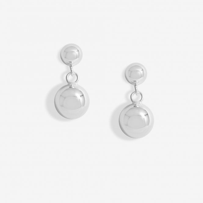 jon richard Simply Silver Sterling Silver 925 Polished Orb Double Drop Stud Earrings