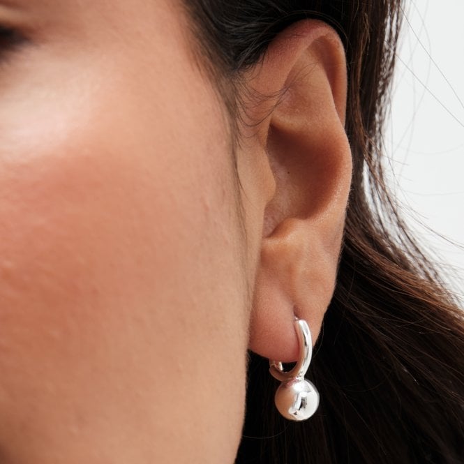 Jon Richard Simply Silver Sterling Silver 925 Polished Orb Huggie Hoop Earrings