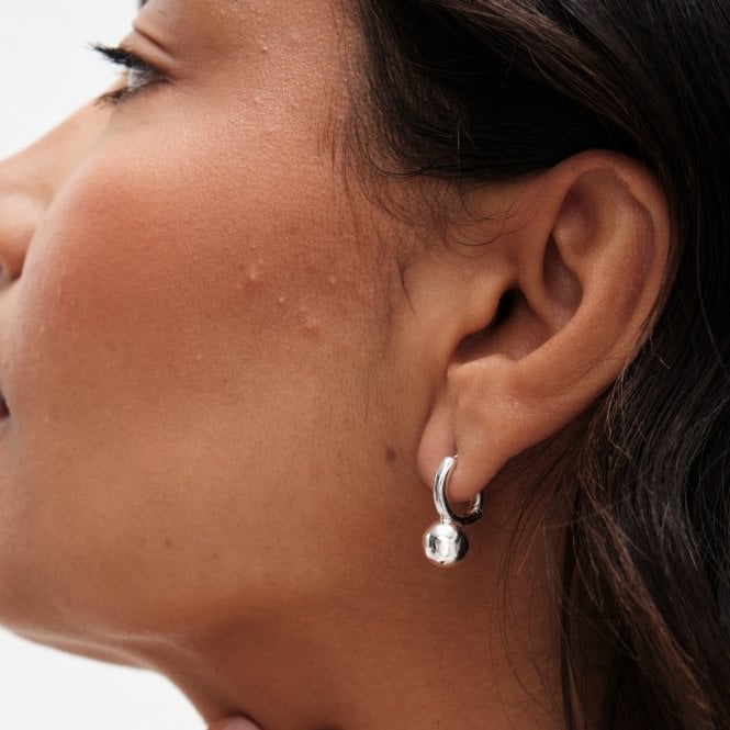 Jon Richard Simply Silver Sterling Silver 925 Polished Orb Huggie Hoop Earrings