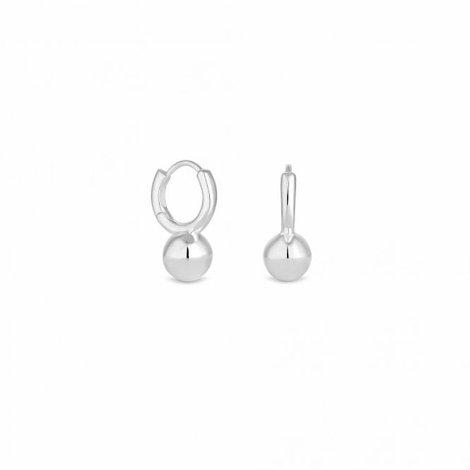 jon richard Simply Silver Sterling Silver 925 Polished Orb Huggie Hoop Earrings
