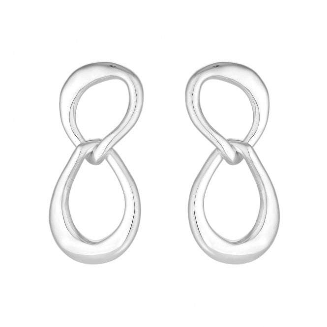 jon richard Simply Silver Sterling Silver 925 Polished Oval Link Drop Earrings