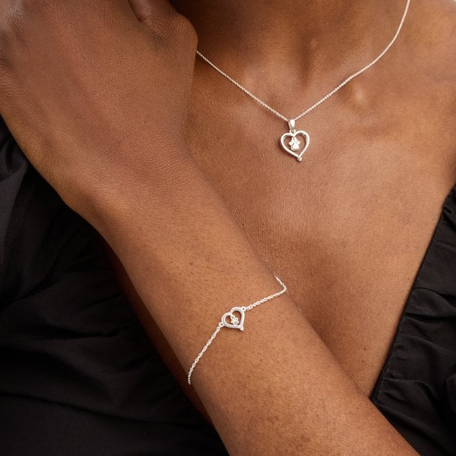 Jon Richard Simply Silver Sterling Silver 925 Polished Paw Print Bracelet - Gift Pouch