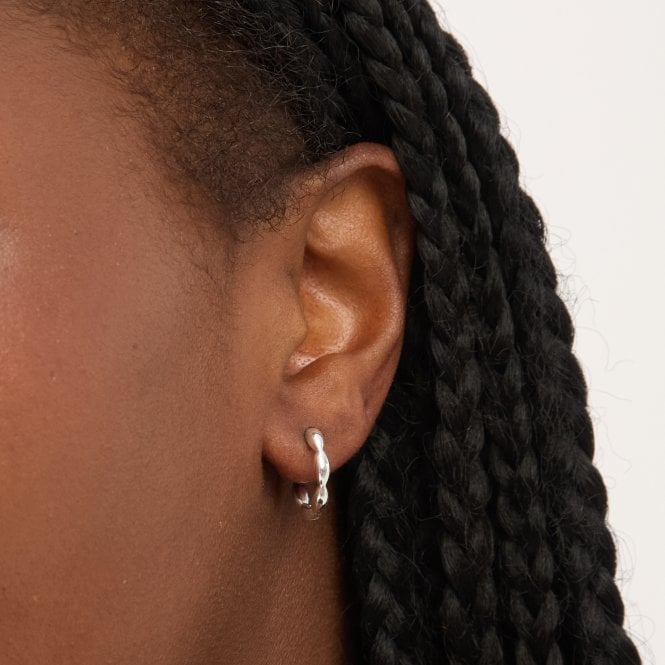 Jon Richard Simply Silver Sterling Silver 925 Polished Pebble Hoop Earrings