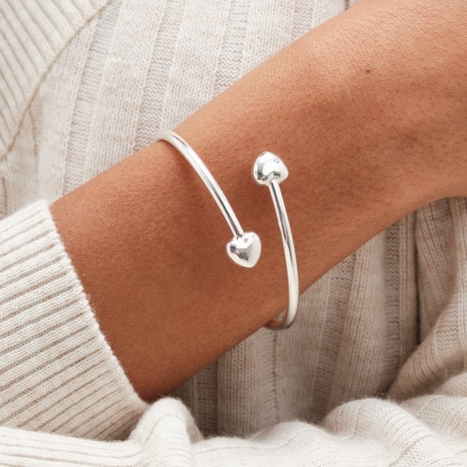 Jon Richard Simply Silver Sterling Silver 925 Polished Puff Heart Cuff