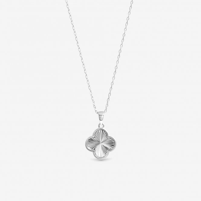 jon richard Simply Silver Sterling Silver 925 Polished Ridged Clover Pendant