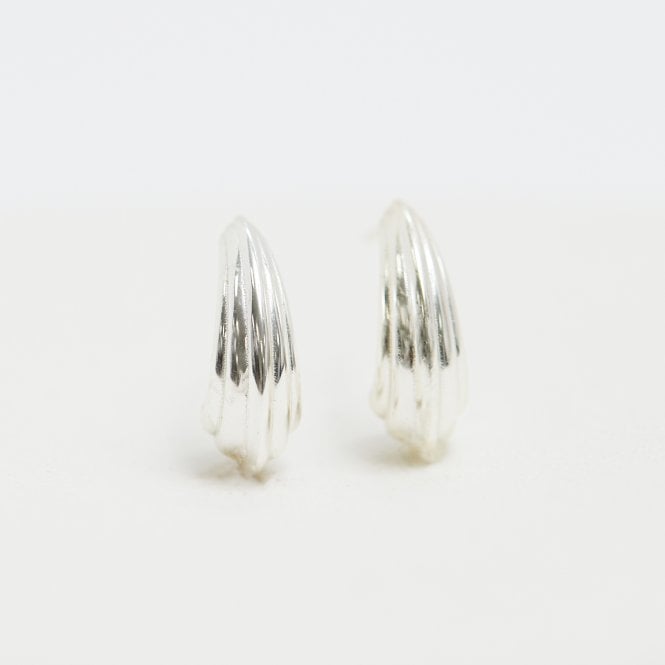 Jon Richard Simply Silver Sterling Silver 925 Polished Ridged Hoop Earrings