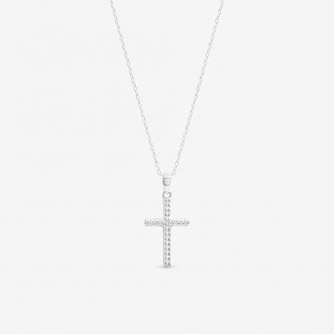 jon richard Simply Silver Sterling Silver 925 Polished Ridged Cross Pendant