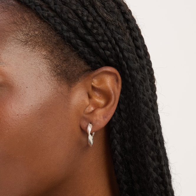 Jon Richard Simply Silver Sterling Silver 925 Polished Soft Diamond Cut Twist Hoop Earrings