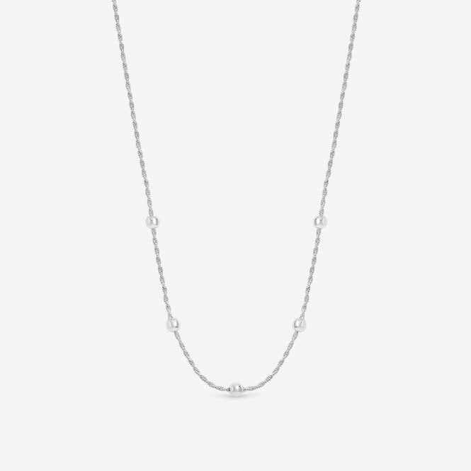 jon richard Simply Silver Sterling Silver 925 Polished Station Allway Necklace