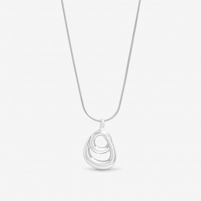 jon richard Simply Silver Sterling Silver 925 Polished Swirl Pendant - Gift Pouch