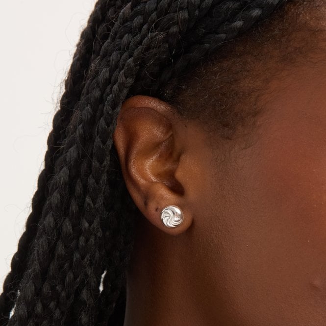 Jon Richard Simply Silver Sterling Silver 925 Polished Textured Ridged Stud Earrings