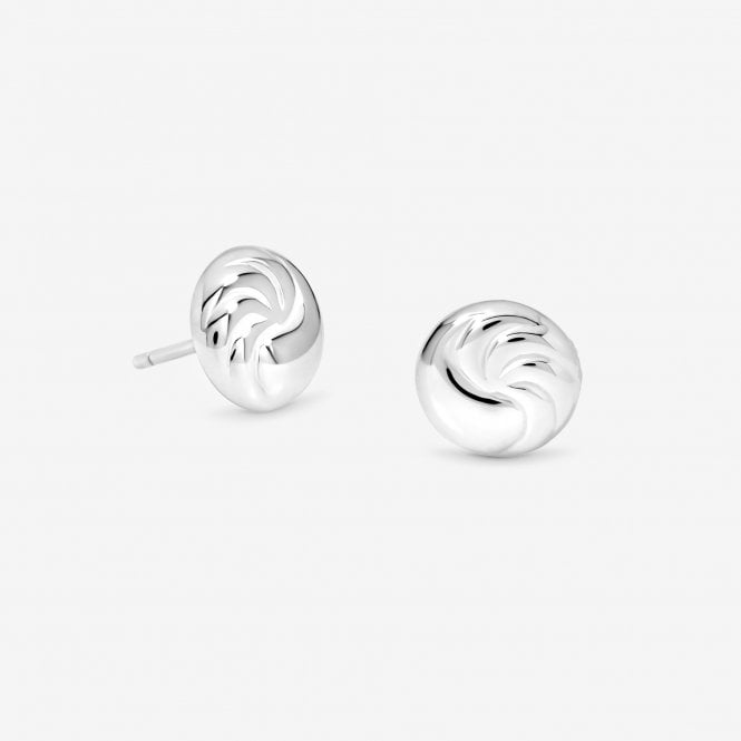 jon richard Simply Silver Sterling Silver 925 Polished Textured Ridged Stud Earrings