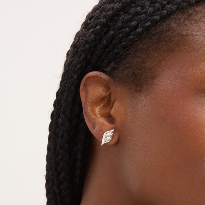 Jon Richard Simply Silver Sterling Silver 925 Polished Triple Wave Stud Earrings