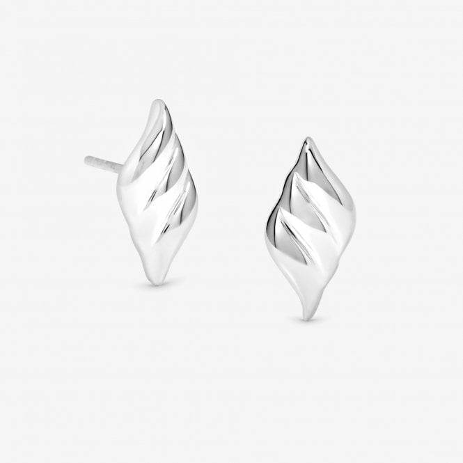 jon richard Simply Silver Sterling Silver 925 Polished Triple Wave Stud Earrings