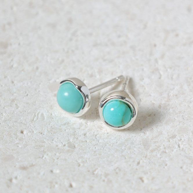 Jon Richard Simply Silver Sterling Silver 925 Polished Turquoise Stud Earrings
