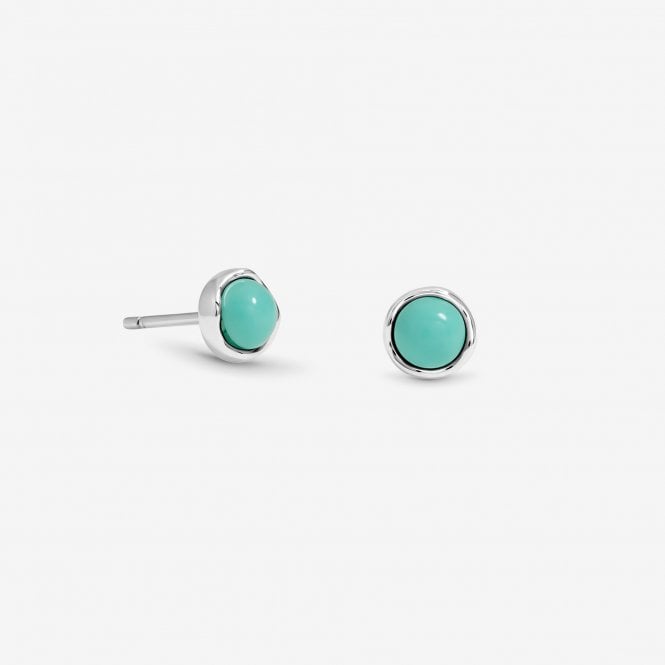 jon richard Simply Silver Sterling Silver 925 Polished Turquoise Stud Earrings