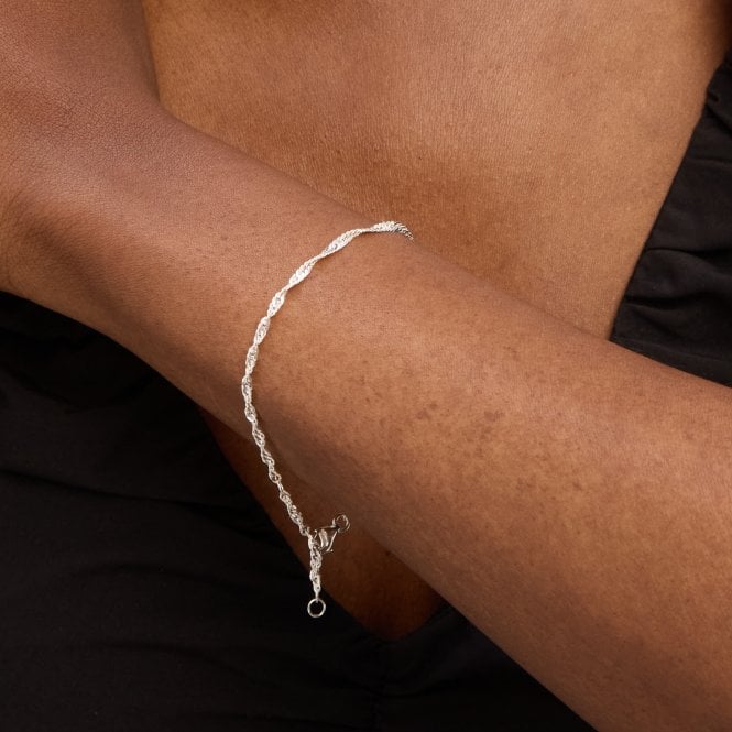 Jon Richard Simply Silver Sterling Silver 925 Polished Twist Chain Bracelet