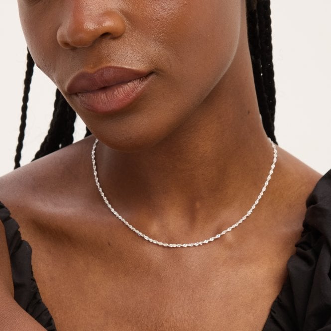 Jon Richard Simply Silver Sterling Silver 925 Polished Twist Chain Necklace - Gift Pouch