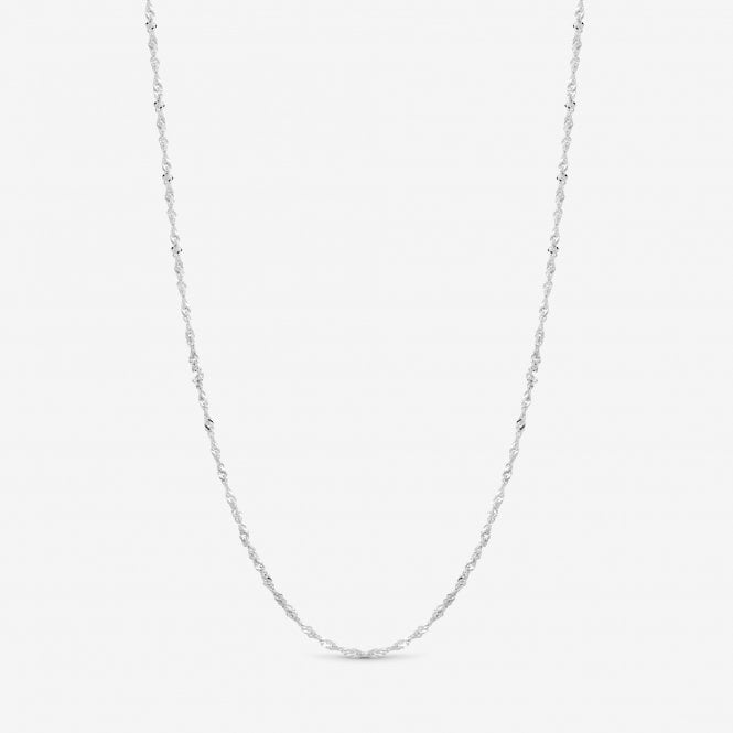 jon richard Simply Silver Sterling Silver 925 Polished Twist Chain Necklace - Gift Pouch