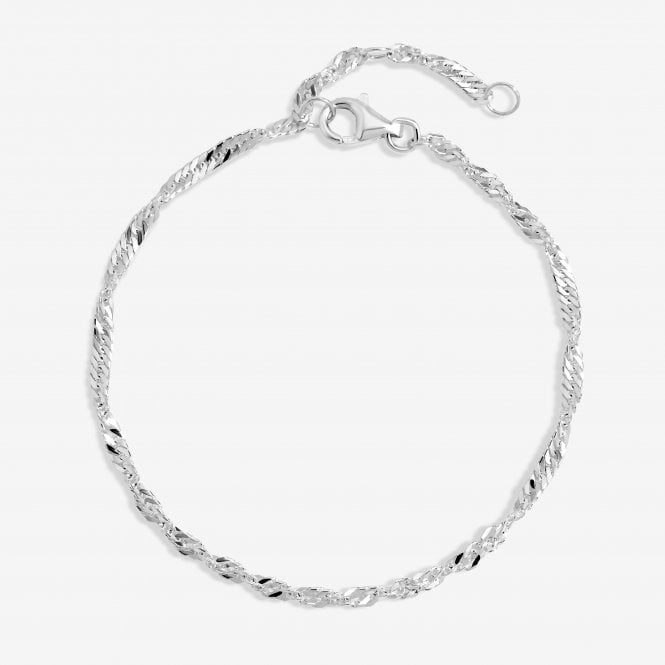 jon richard Simply Silver Sterling Silver 925 Polished Twist Chain Bracelet
