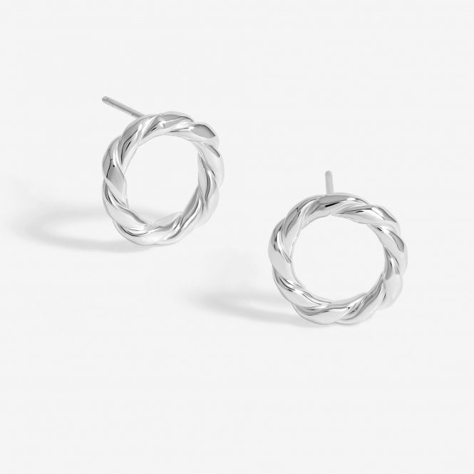 jon richard Simply Silver Sterling Silver 925 Polished Twisted Wreath Stud Earrings