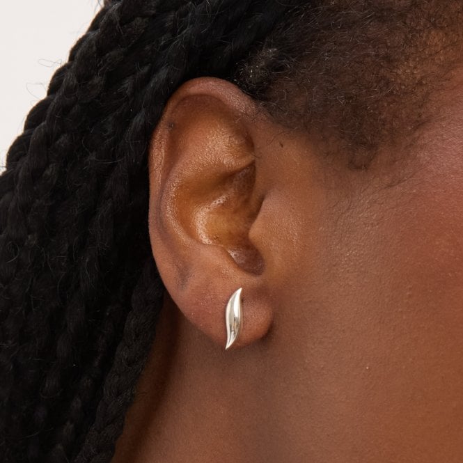 Jon Richard Simply Silver Sterling Silver 925 Polished Wave Stud Earrings