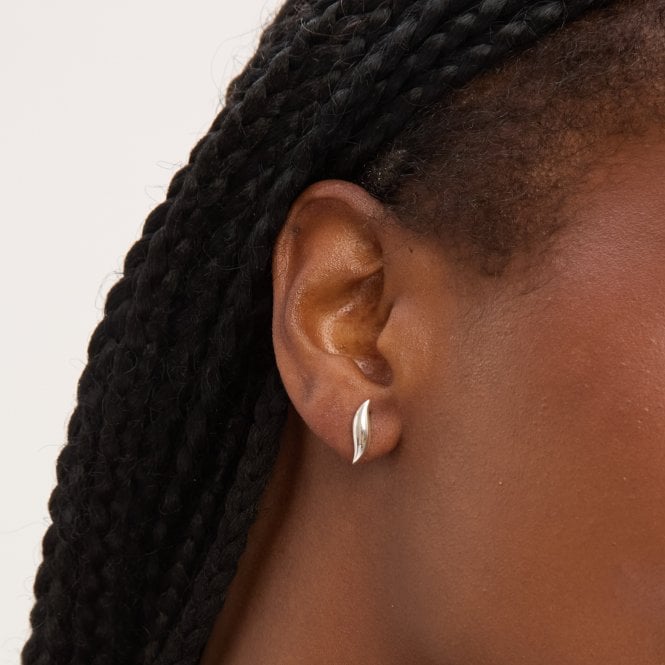 Jon Richard Simply Silver Sterling Silver 925 Polished Wave Stud Earrings