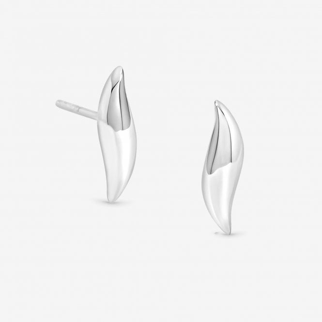 jon richard Simply Silver Sterling Silver 925 Polished Wave Stud Earrings