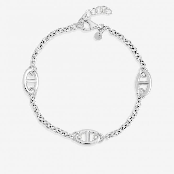 jon richard Simply Silver Sterling Silver 925 Premium Polished Marine Link Bracelet