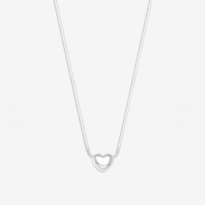 jon richard Simply Silver Sterling Silver 925 Puff Heart Threaded Chain Necklace