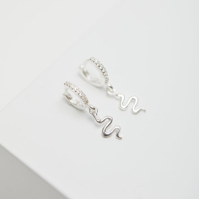 Jon Richard Simply Silver Sterling Silver 925 Serpent Charm Earrings