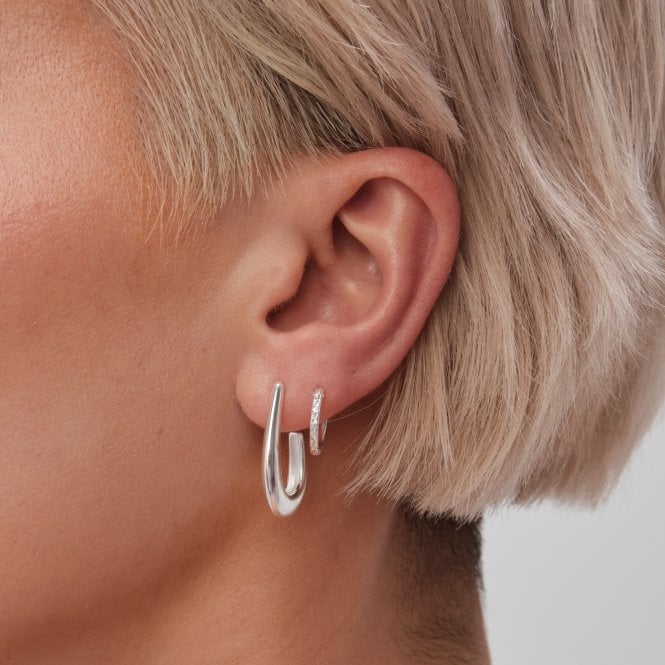 Jon Richard Simply Silver Sterling Silver 925 Silver Mini Diamond Cut Hoop Earring