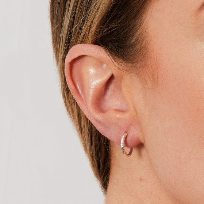 Jon Richard Simply Silver Sterling Silver 925 Silver Mini Diamond Cut Hoop Earring