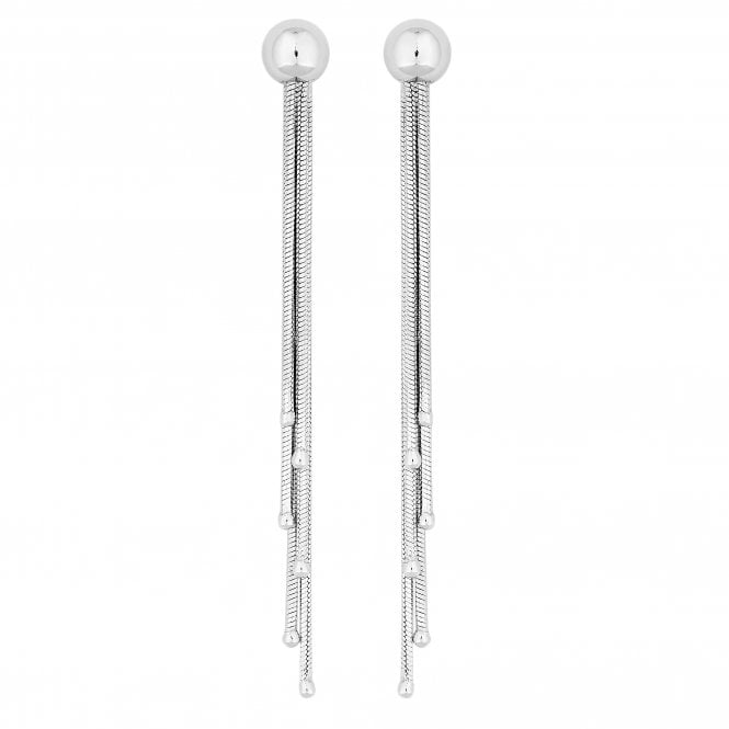 jon richard Simply Silver Sterling Silver 925 Slinky Multi Strand Tassel Drop Earring