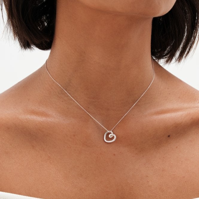 Jon Richard Simply Silver Sterling Silver 925 Swirl Open Heart Necklace