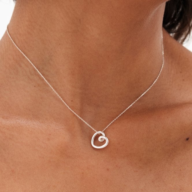 Jon Richard Simply Silver Sterling Silver 925 Swirl Open Heart Necklace