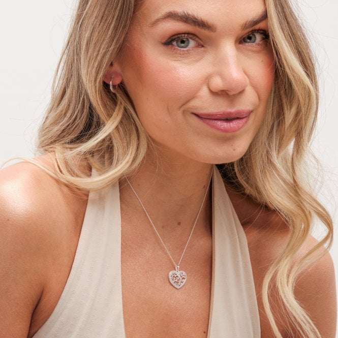 Jon Richard Simply Silver Sterling Silver 925 Tree Of Love Heart Pendant